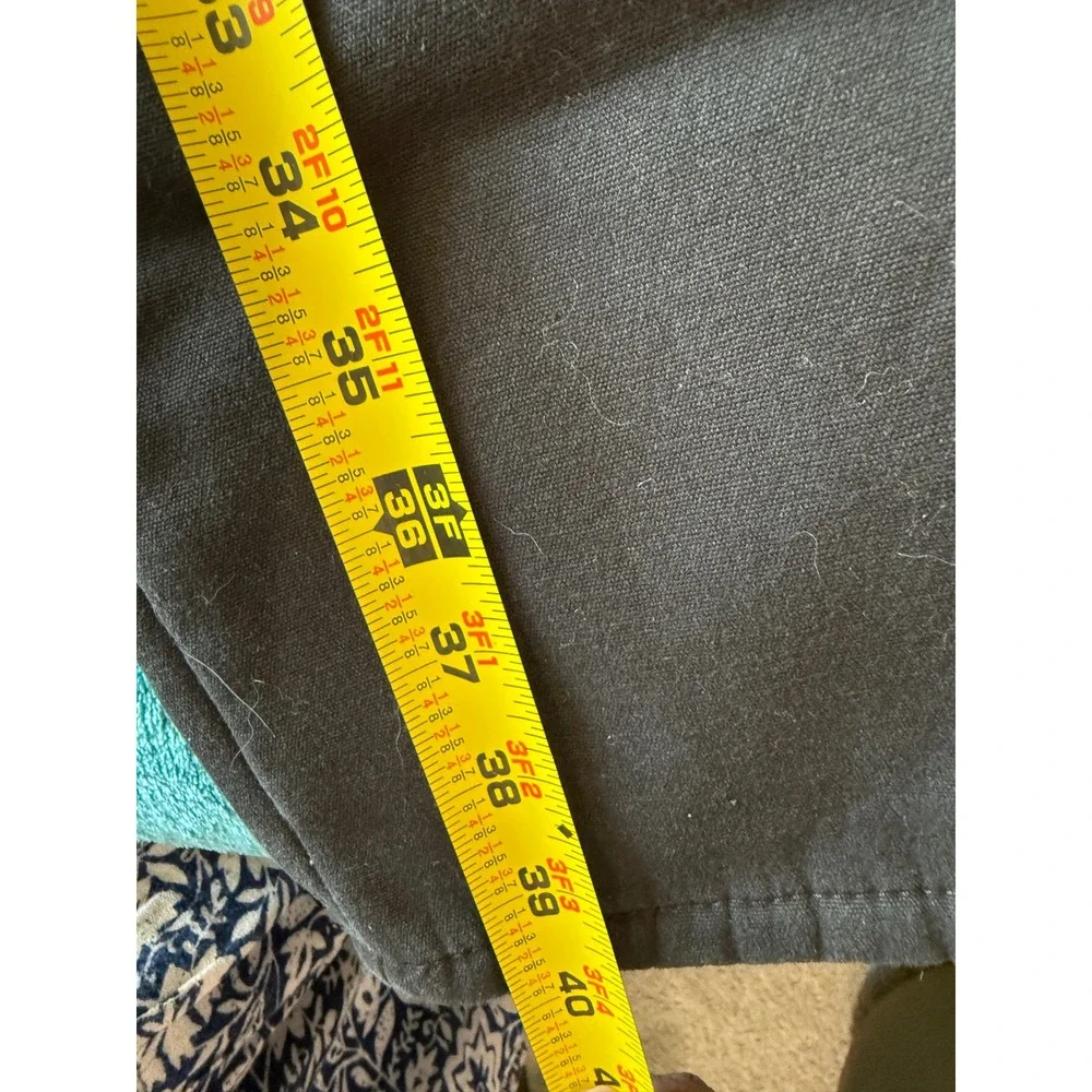 Stanley Mens Black Fleece Lined Canvas Carpenter Work Pants 34x32 Hammer Loop‎
